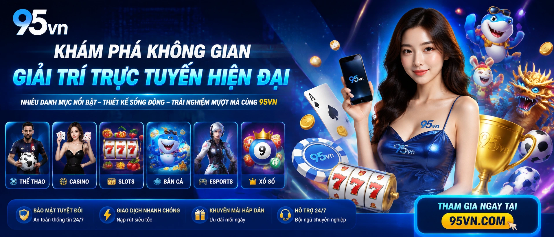 95VN giao diện trang chủ giải trí trực tuyến