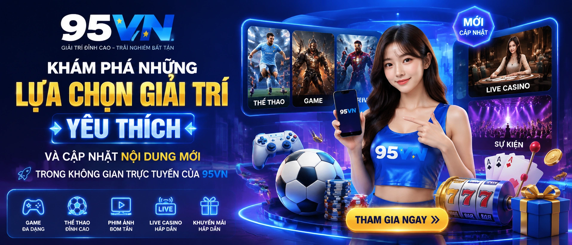 Trải nghiệm slot và mini game 95VN