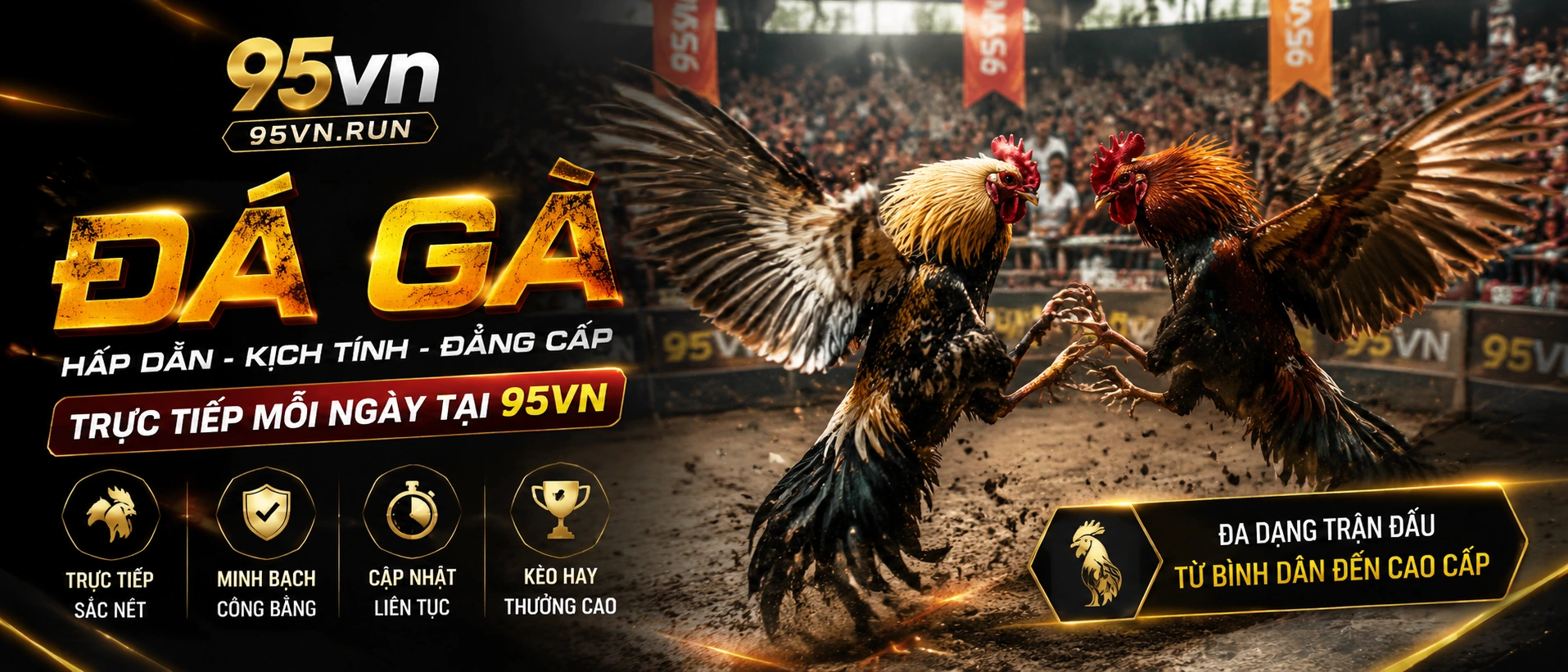 Đá Gà trực tiếp trên 95vn với giao diện live rõ phòng
